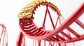 illustration showcasing Bitcoin tokens on a red roller coaster. Royalty Free Stock Photo