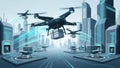 Futuristic Drone Delivery System Royalty Free Stock Photo
