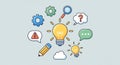 Idea Generation Light Bulb, Innovation, Problem Solving Concept Royalty Free Stock Photo