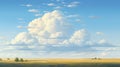 Tim Hildebrandt-inspired Clouds: Deconstructed Landscapes In Prairiecore Style