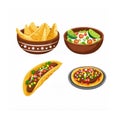 Illustration showcasing various Mexican dishes and recipes Royalty Free Stock Photo