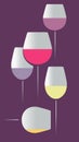 This is an illustration showing stemware, very tall wine glasses in an elegant composition