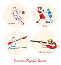 Illustration showing a Summer Olympic Sports