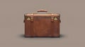 An illustration showing a vintage suitcase, briefcase for travel and trip. The retro valise is made from brown leather Royalty Free Stock Photo