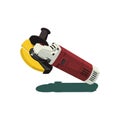 Angle grinder power tool illustration with yellow disc and red body vector image Royalty Free Stock Photo