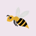 The illustration shows a cute wasp. cartoon wasp. Children's illustration.