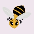 The illustration shows a cute wasp. cartoon wasp. Children's illustration.