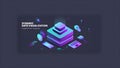 Dynamic data visualization concept with modern isometric design Royalty Free Stock Photo