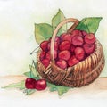 Cherry, fruit basket, fresh breakfast, meal, healthy