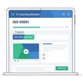 ISO 45001 E-Learning Platform: Modular Training in Occupational Health and Safety. Royalty Free Stock Photo