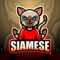 Siamese mascot esport logo design Royalty Free Stock Photo