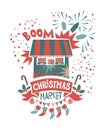 Christmas market illustration poster