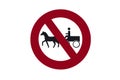 Illustration of the sign prohibiting the movement of wagons with horses