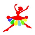 Illustration of a silhouette of a ballet dancer ballet dancer