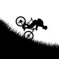 Man falling from bicycle