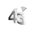 Illustration of a silver color 4g icon, isolated on a white background Royalty Free Stock Photo