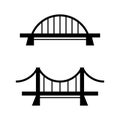 Illustration of a simple bridge with line style, black