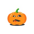 Illustration of a simple cartoon funny pumpkin for halloween which in perplexity