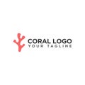 Simple Coral Logo Design Template