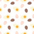 Illustration simple cute seamless eggs pattern on white background. Cute simple style. Royalty Free Stock Photo