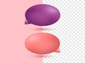 illustration simple 3d set minimal blank chat boxes isolated blue on background