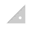 Illustration of a simple and flat triangle ruler Royalty Free Stock Photo