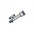 Illustration of a simple telescope with a rectangular eyepiece and a sleek, elongated