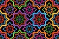 Singapore Malay Hari Raya Haji neon symmetry seamless pattern