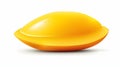 an illustration of a single, impeccably rounded slice of a mango Royalty Free Stock Photo