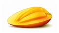 an illustration of a single, impeccably rounded slice of a mango Royalty Free Stock Photo
