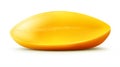an illustration of a single, impeccably rounded slice of a mango