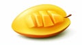an illustration of a single, impeccably rounded slice of a mango Royalty Free Stock Photo