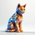 Faceted Golden Cat Sculpture