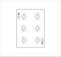 Illustration of a six of diamonds playing card with isolated on a white background Royalty Free Stock Photo