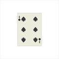 Illustration of six of spades playing card isolated on a white background Royalty Free Stock Photo