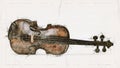 Sketch of a classical violin instrument in side view