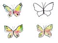 Illustration sketch drawn butterflies Royalty Free Stock Photo