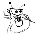 Illustration of a sketch robot
