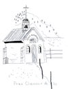 Illustration sketch Vintage Church de les