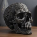 illustration, skull with filigree details, ai generative