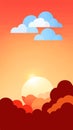 Sunset, dusk, clouds, and sky background illustration