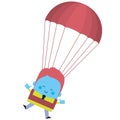 Illustration of a skydiver businessman - business and working design