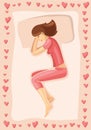 Vector illustration of sleeping girl