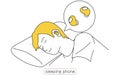 Illustration of a sleeping phone, a handy noise reduction product