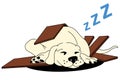 Illustration of a sleeping puppy