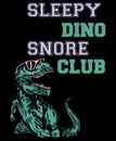 illustration of a sleepy dinosaur snore club