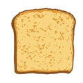 Illustration of a slice of bread, toast, in cartoon style