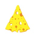 Illustration of a slice of cheese in cartoon style