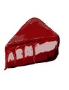 Illustration a slice of eed velvet cake Royalty Free Stock Photo