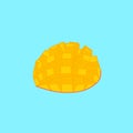 illustration of slice mango on blue background